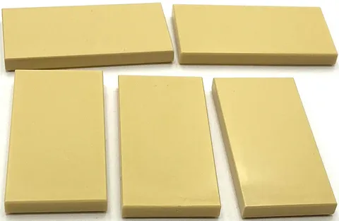 Lego 5 New Tan Tiles Flat Smooth 2 x 4 Parts