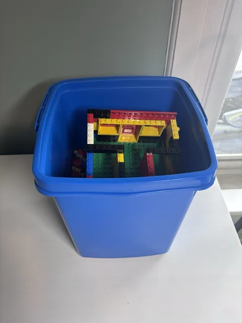 Vintage Lego Lot Blue Hard Case 1987 And Mixed Legos No Minifigures
