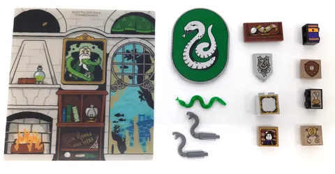 LEGO Harry Potter 76410 Slytherin Parts Lot – 3D Backdrop, Serpent Plaque, More