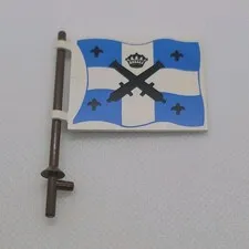 LEGO Pirates Printed Flag Banner Blue/White on Brown Pole 1 Piece