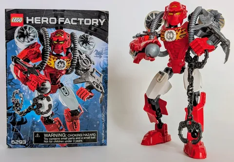 Lego #6293 Hero Factory Furno, 100% Complete W Instruction Manual & Zamor Sphere