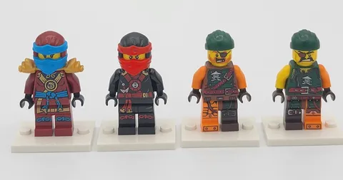 Lego Ninjago Nya, Kai, Bucko, Sqiffy Minifigures