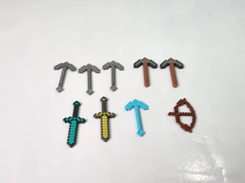 LEGO Assorted Weapons Minecraft Bows Swords Pickaxes Bow Lot