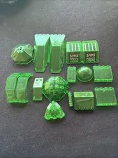 Lego Space Police Trans Green Parts Lot - Windscreen Canopy Facet Panels Vintage