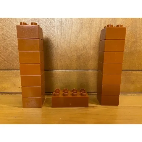 LEGO Duplo Dark Orange 2x2 2x4 Bricks Lot of 15 Vintage 2002 Replacement Parts