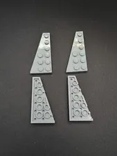LEGO - 4x - Plate - Plate - Wedge - 6x3 Left - Light Grey - Light Grey - 54384