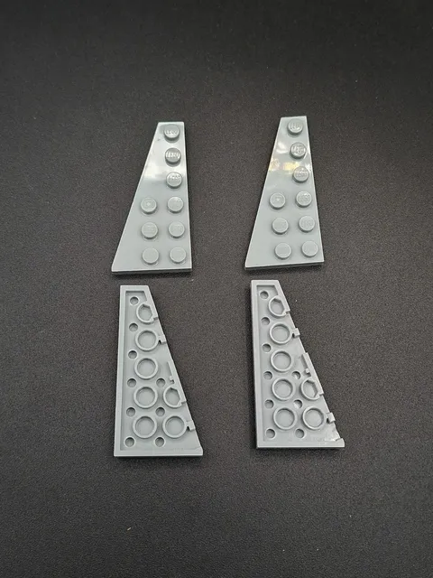 LEGO - 4x - Plate - Plate - Wedge - 6x3 Left - Light Grey - Light Grey - 54384