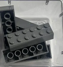 LEGO Brick 2 x 6, 2456, Dark Bluish Gray, QTY 5 Free Shipping