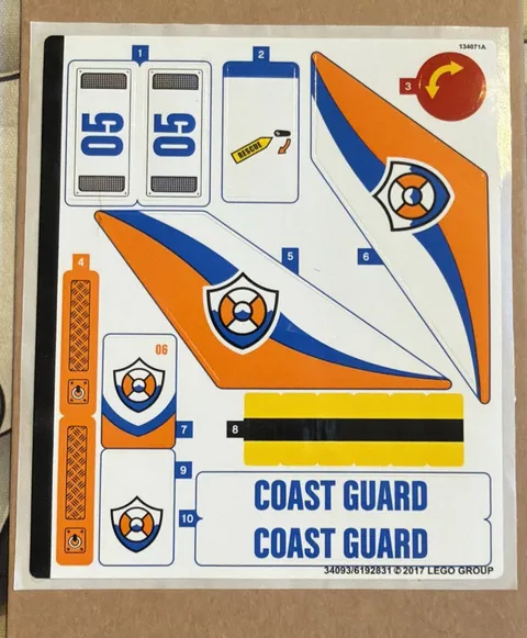 Lego 60166 Heavy-Duty Rescue Helicopter Original Sticker Sheet