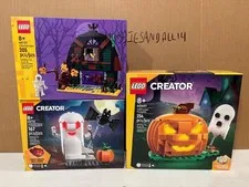Lego Creator Lot !! 40721 40772 40697 Halloween Barn Pumpkin Ghost New !! Light