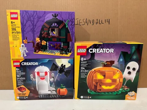 Lego Creator Lot !! 40721 40772 40697 Halloween Barn Pumpkin Ghost New !! Light