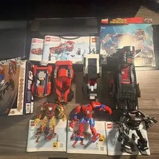 LEGO Marvel Super Heroes Bulk Lot of 8 Sets USED W/ Instructions No Minifigs