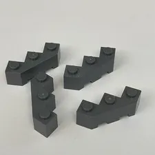 Lego 2462 Dark Gray Replacement Parts Pieces Lot of 4