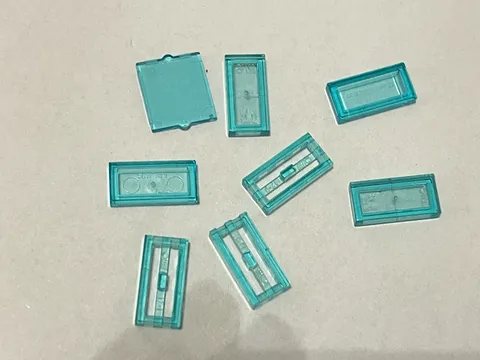 Lego 30070 3069 2412 30244 Transparent Blue Replacement Add-on Pieces Lot of 8