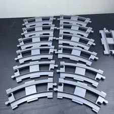 LEGO DUPLO Gray Train Tracks Lot 12 Curved 1 Straight Genuine LEGO Railway Piece