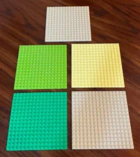 LEGO BASE PLATES 5x5"-SET OF 5 PLATES-BASEPLATES-EUC!