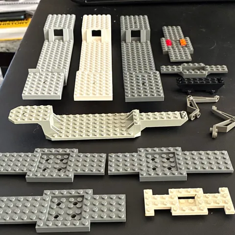 LEGO Mixed Bulk Lot Gray White Black Plates Base/Vehicle Parts