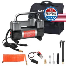 Gspscn 12V Heavy Duty Tire Inflator Metal Portable Air Compressor Pump 202-Tit