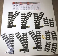 3x  LEGO 9V VINTAGE TRAIN SWITCHING TRACK SETS - 4531