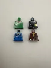 USED LEGO City Torso Lot 4x No Arms - Sheriff, Construction, Farmer, Pizza Torso