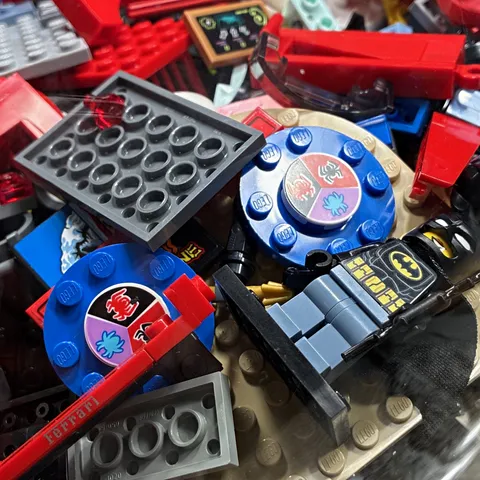 LEGO Bulk Lot Mixed Bricks & Parts w/ Batman Minifigure Ferrari Pieces + More