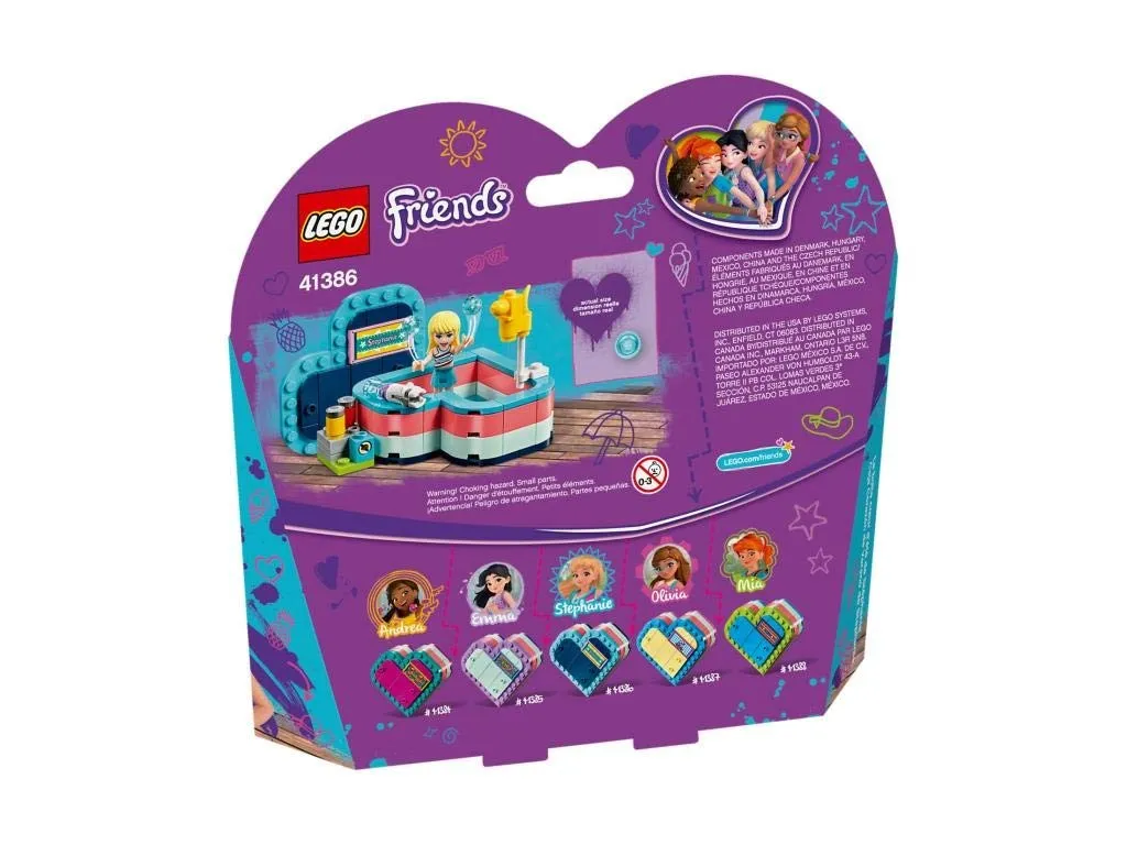 Lego Friends Heart Trinket Box Stephanie'S Beach Vacation 41386 Building Blocks_