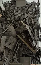 LEGO 3 Lb Darker Gray Bulk Lot Plates Bricks Slopes Mixed Parts Pieces