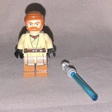 LEGO Minifigure Figure w/ Blue Lightsaber Accessory Plastic Building Toy