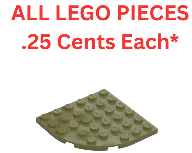 LEGO Plate 6x6 Round Corner Olive Green 6003 - Genuine LEGO Parts Pieces Bulk