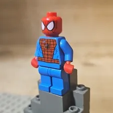 LEGO Plastic Spider-Man Minifigure Red/Blue/Black Web Pattern Superhero Figure