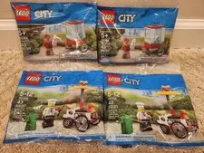 LEGO City Popcorn Cart 30364 And Hotdog Vendor 30356 Polybag QTY 4