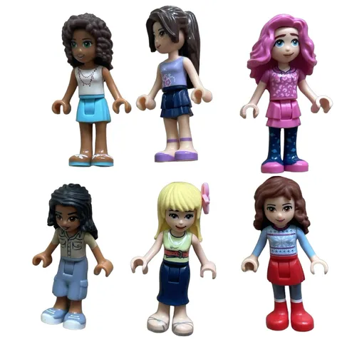 LEGO Friends Minidoll Minifigure Lot of 6 Assorted Figures Plastic Andrea Olivia