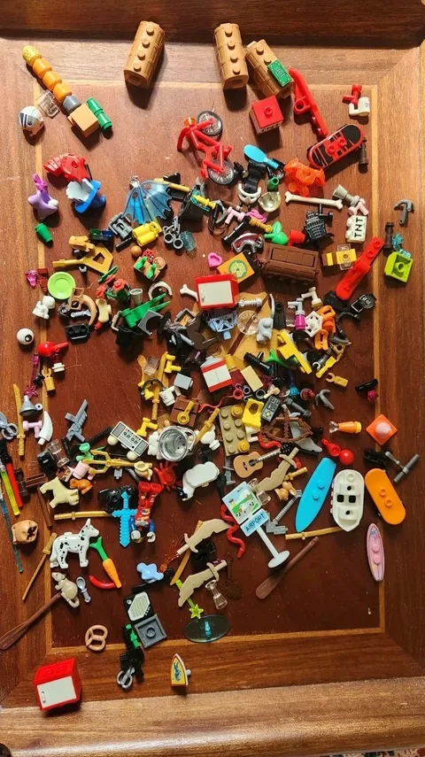 Large Bulk LEGO Accessories Lot - Assorted Pieces, Minifigures, and Accessories