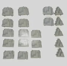 LEGO 6082 and 6083 light Gray BURP and LURP Rock Panels Castle 20 pieces