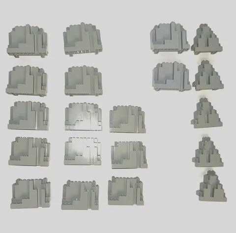 LEGO 6082 and 6083 light Gray BURP and LURP Rock Panels Castle 20 pieces