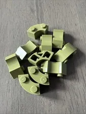 LEGO 3063b Olive Green Brick Round Corner 2x2 Macaroni with Stud Notch 10 Pieces