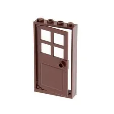1x Lego Door Frame 1x4x6 Red Brown Door Leaf Skylights Window 60623 60596