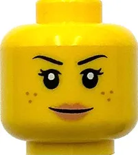 Lego New Yellow Minifigure Head Dual Sided Female Black Eyebrows Part