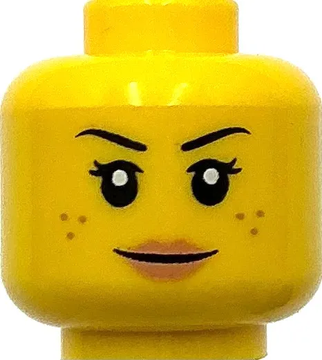 Lego New Yellow Minifigure Head Dual Sided Female Black Eyebrows Part
