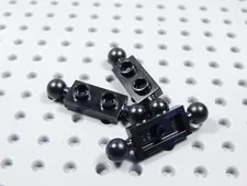 LEGO Lot of 3 Black 1x2 Modified Plates w/ Towball on Ends BR