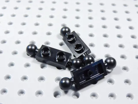 LEGO Lot of 3 Black 1x2 Modified Plates w/ Towball on Ends BR
