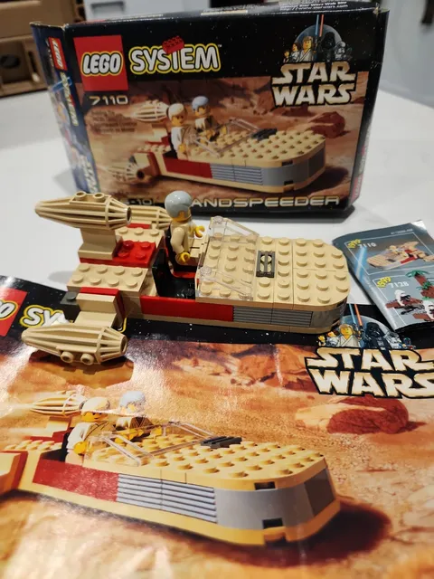 Star Wars 1999 LEGO Landspeeder (7110) 95 % Complete Obi-Wan But No Luke Rare 