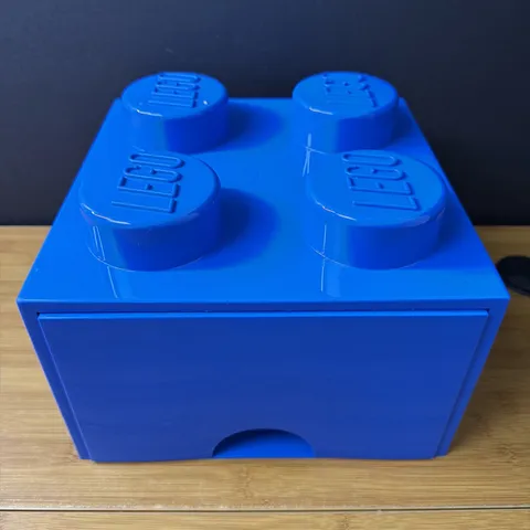 Blue LEGO Storage Brick Cube Stackable 4 Stud Box Container 9.75” x 9.75” x 6”