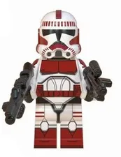 Lego Star Wars Imperial  Shock Clone Trooper  Red CustomBody Armored Minifigure 