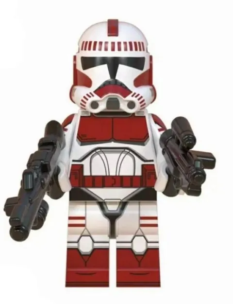 Lego Star Wars Imperial  Shock Clone Trooper  Red CustomBody Armored Minifigure 