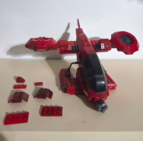 Halo Mega Bloks Red team Hornet Incomplete GLUED. Build Only
