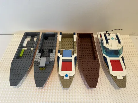 (5) LEGO Floating Boat Hull & Deck Lot- 28x8 #9271& 92711- Various Colors- (1)