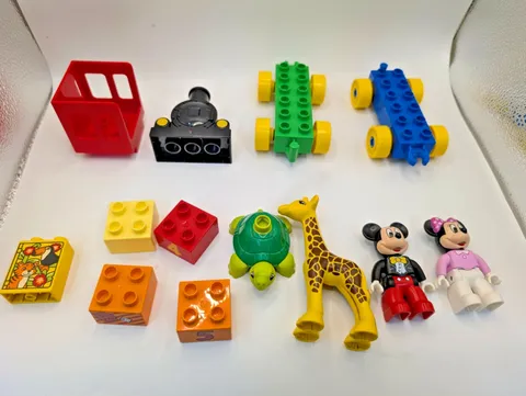 LEGO DUPLO Mixed Lot Mickey Minnie Train Giraffe Turtle Figures Blocks Disney