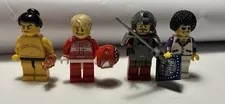 LEGO Series 2 brick fever & series 3 race car, samurai, sumo| Lot of 4 Assorted