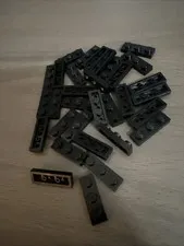 LEGO 3623 Black Plate 1 x 3 - 32 Pieces